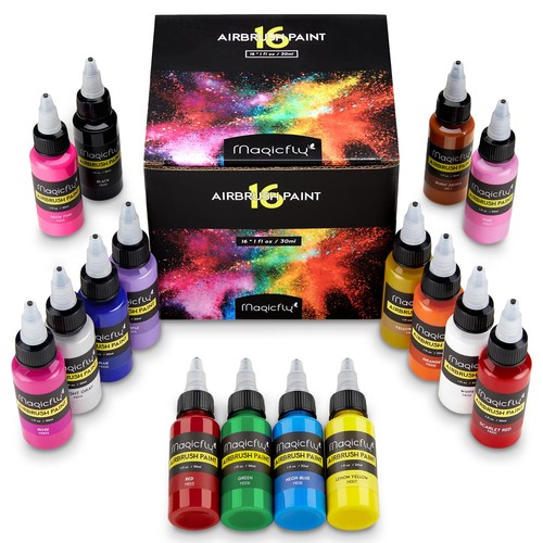 Airbrush farben set - set, 16